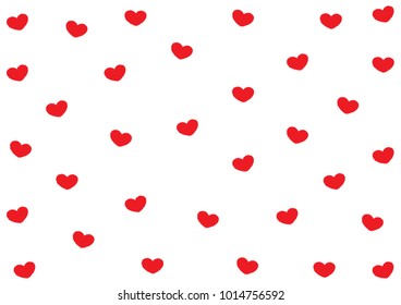 Little red heart background and wallpaper isolate on white background in vector design.