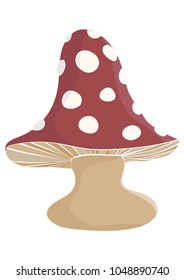 Little red mushroom retro drawing