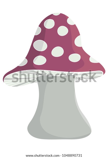 Little Red Mushroom White Dots Retro Stock Vector Royalty Free