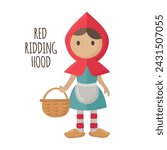Little red ridding hood icon clipart avatar logotype isolated vector illustration
