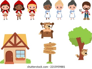 Little Red Riding Hood Big Bad Wolf Granny and Lumberjack