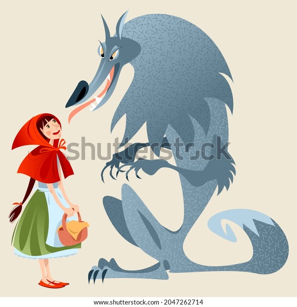 Little Red Riding Hood Big Bad Stock Vector (Royalty Free) 2047262714 ...