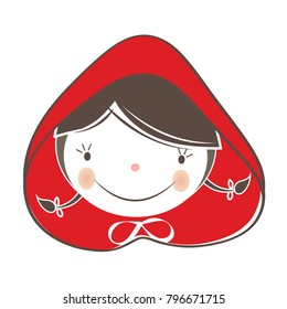 Little red riding hood cartoon character. Vector illustration. Can be used for logo design.