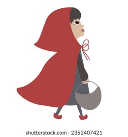 Little Red Riding Hood, Märchencharakter. Vektorgrafik