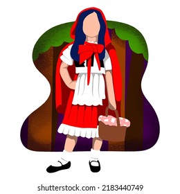 little red riding hood flat design vector