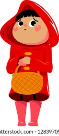 Little Red Riding Hood. White Background Isolated. Vectoral Illustration for Children Books, Magazines, Web Pages, Apps, Games.