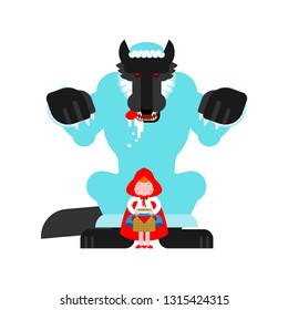 Little Red Riding Hood and Wolf. Vector