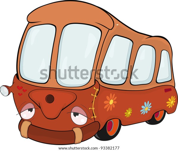 The little red school bus.
Cartoon