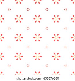 Little red and yellow flower pattern.