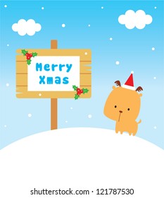 little reindeer merry christmas card