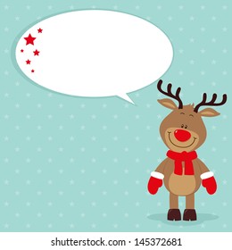 Little reindeer with speech bubble