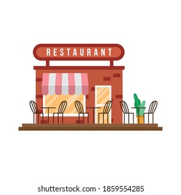 diseño de la fachada de la pequeña tienda de restaurantes
