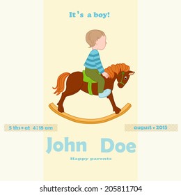 Little rider on yellow background