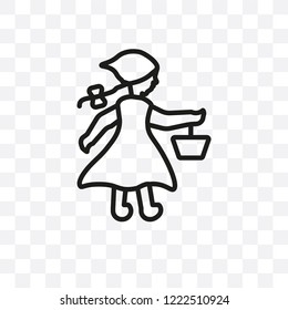 Little  riding hood vector linear icon isolated on transparent background, Little  riding hood transparency concept can be used for web and mobile