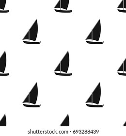 Little river sailing for fun.The boat which sails through the wind.Ship and water transport single icon in black style vector symbol stock illustration.