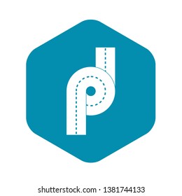 Little road junction icon. Simple illustration of little road junction vector icon for web