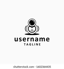 little robot logo design inspiration . simple android logo template