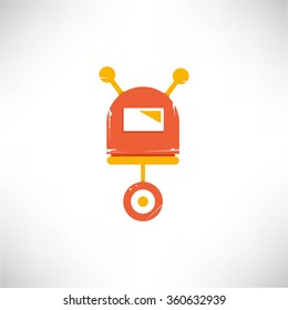 little robot, vector robot icon