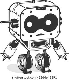 Little Robots - Vektorgrafik süßer kleiner Retro-Roboter