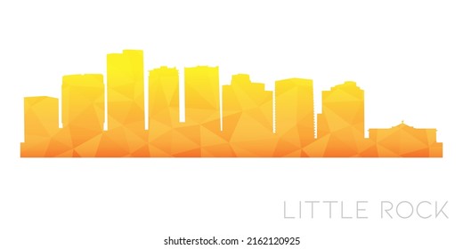 Little Rock, AR, USA Low Poly Skyline Clip Art City Design. Geometric Polygon Graphic Horizon Icon. Vector Illustration Symbol.
