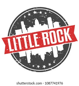 Little Rock Arizona Round Travel Stamp Icon Skyline City Design Seal Badge Illustration.