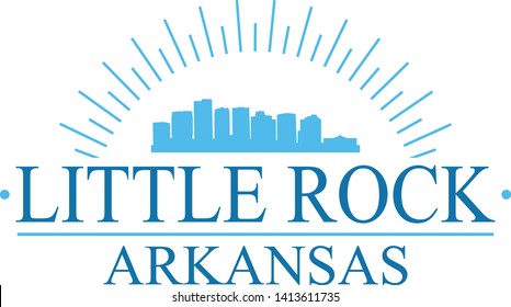 Little Rock Arkansas. Banner Design. City Skyline. Silhouette Vector. Famous Monuments.