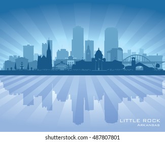 Little Rock Arkansas city skyline vector silhouette illustration