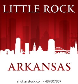 Little Rock Arkansas city skyline silhouette. Vector illustration