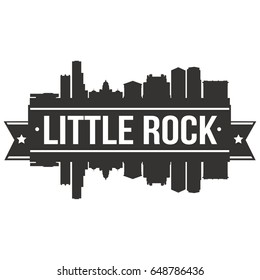 Little Rock Arkansas, Skyline Silhouette Design City Vector Art.