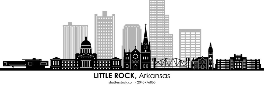 LITTLE ROCK Arkansas USA City Skyline Vector
