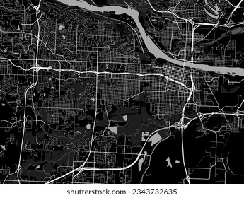 Little Rock city map, capital of the USA state of Arkansas. Municipal administrative black and white area map with rivers and roads, parks and railways. Vector illustration. svg