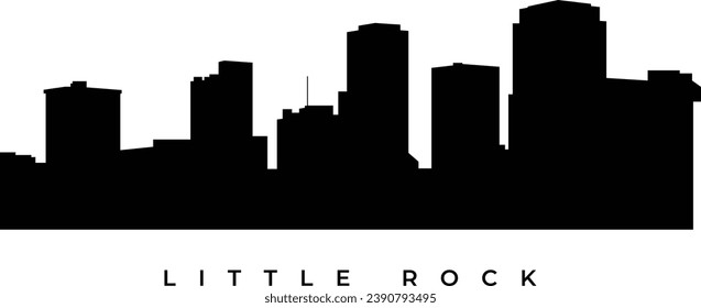 Little Rock city skyline silhouette. Illustration of little rock city, Arkansas in black and white