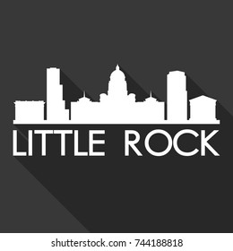 Little Rock Flat Icon Skyline Silhouette Design City Vector Art Famous Buildings.