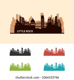 Little Rock Skyline City Logo Vector