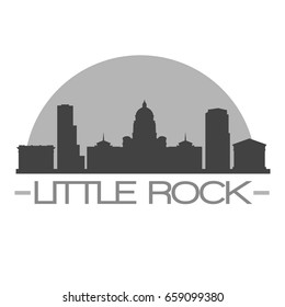 Little Rock Skyline Silhouette Skyline Stamp Vector City Design