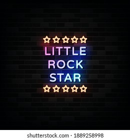 Little Rock Star Neon Signs Vector.