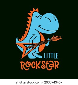 Little Rock Star T Shirt Vector