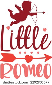 Little Romeo Svg Cut File, Happy Valentine's Day Svg Design