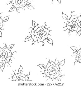 Little Rose seamless background. Vector Illustration. 