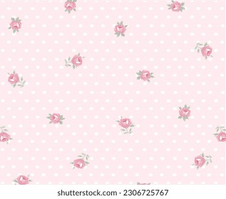 little roses over polka dots