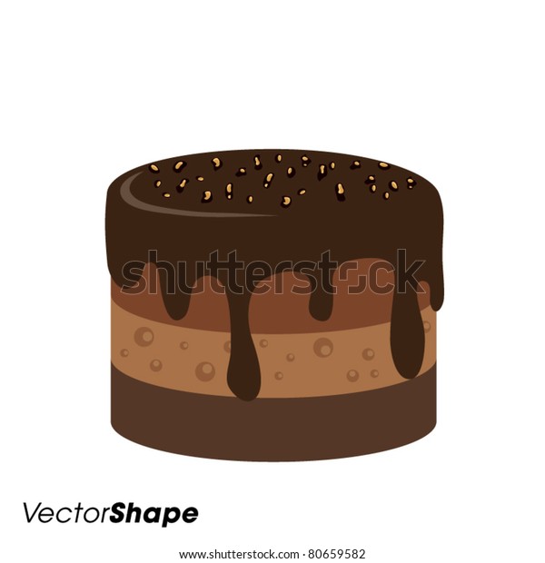 Petit Gateau D Anniversaire Rond Au Chocolat Image Vectorielle De Stock Libre De Droits