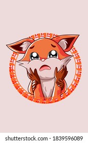 The little sad fox will lose his friend illustration