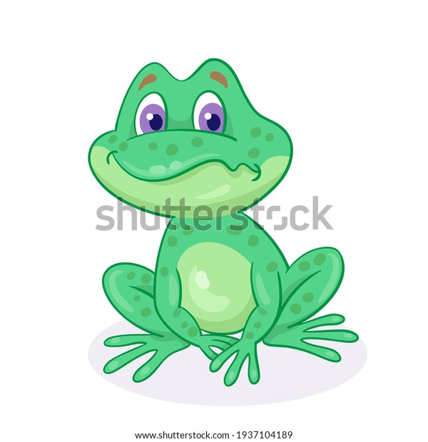 Une Petite Grenouille Verte Triste Est Image Vectorielle De Stock Libre De Droits