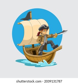 little sailor pointing with his cutlass sword