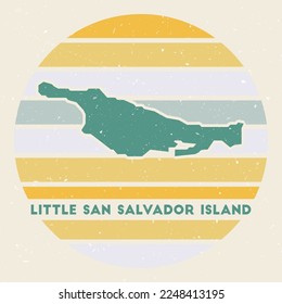 Little San Salvador Island logo  Sign and the map   colored stripes  vector illustration  Can be used as insignia  logotype  label  sticker badge the Little San Salvador Island 