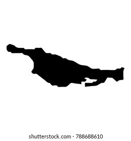 Little San Salvador Island map. Isolated black island outline. Vector illustration.