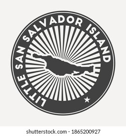 Little San Salvador Island round logo  Vintage travel badge and the circular name   map island  vector illustration 