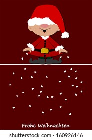 Little santa claus brings snow