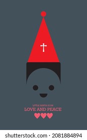 Little santa icon love and peace