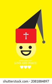 Little santa icon love and peace